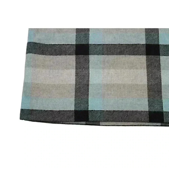 NWT Talbots Size 16 Petite Gray Blue Tartan Plaid Wool Blend Mini Pencil Skirt - Picture 3 of 9